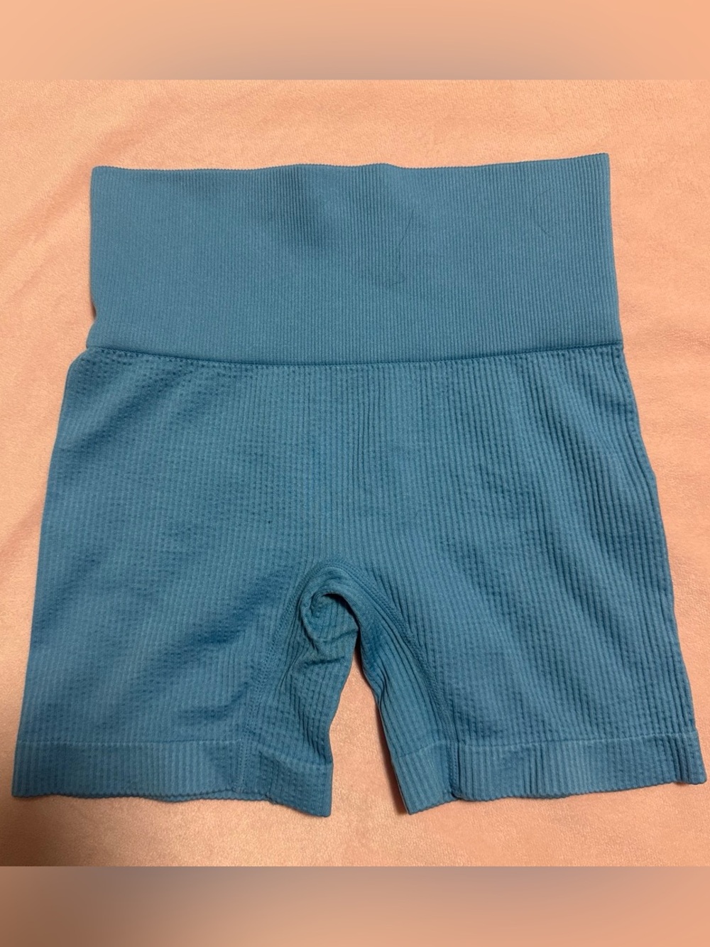 Colsie Ribbed High-Waist Bike Shorts - Teal